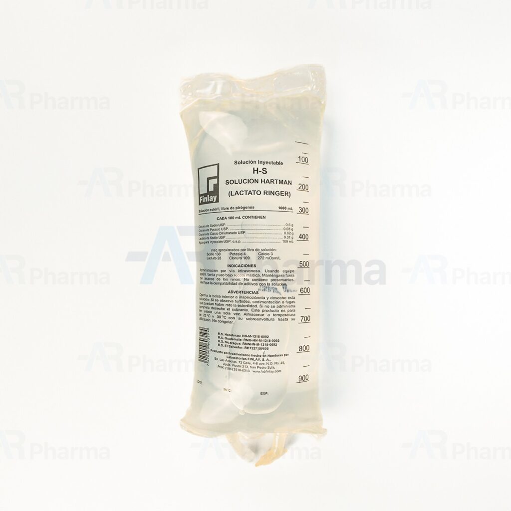 Solucioh Ringer SOLUCIÓN HARTMAN (LACTATO DE RINGER) 1000ML – AR Pharma – Productos ...